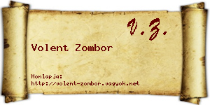 Volent Zombor névjegykártya